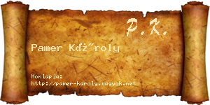 Pamer Károly névjegykártya