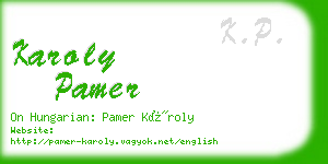 karoly pamer business card